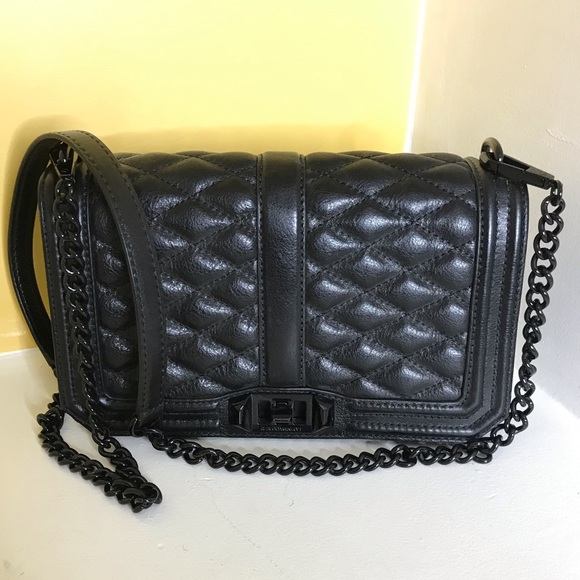 Rebecca Minkoff Handbags - REBECCA MINKOFF Love Crossbody Black Quilted Bag